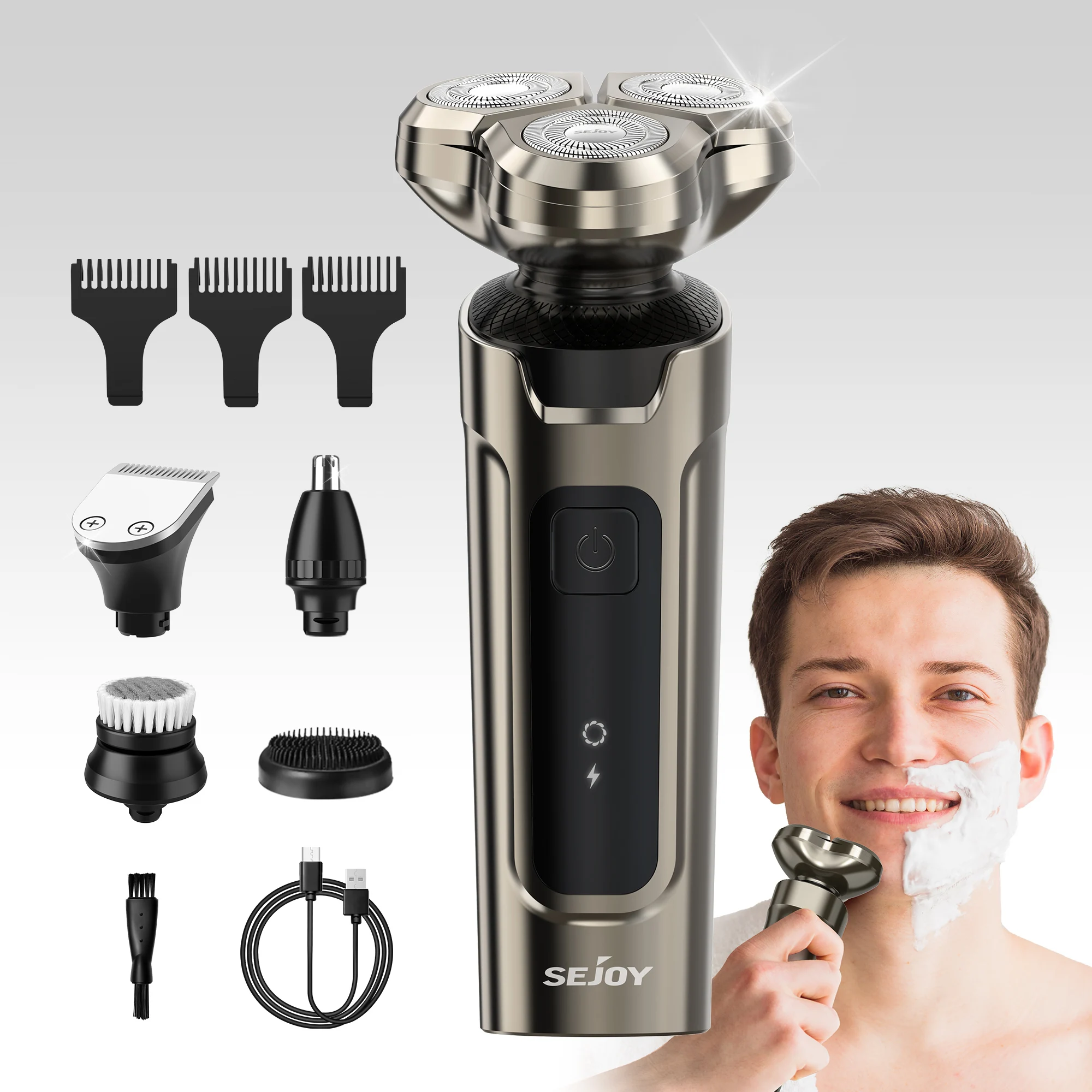 

SEJOY Hair Clipper Electric Hair Cutting Machine Wireless Shaver Man IPX7 Waterproof 5-in-1 Multifunctional Barber Trimmer