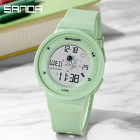 sanda casual fashion women quartz watch trend womens watches hd luminous digital display electronic chronograph waterproof watch