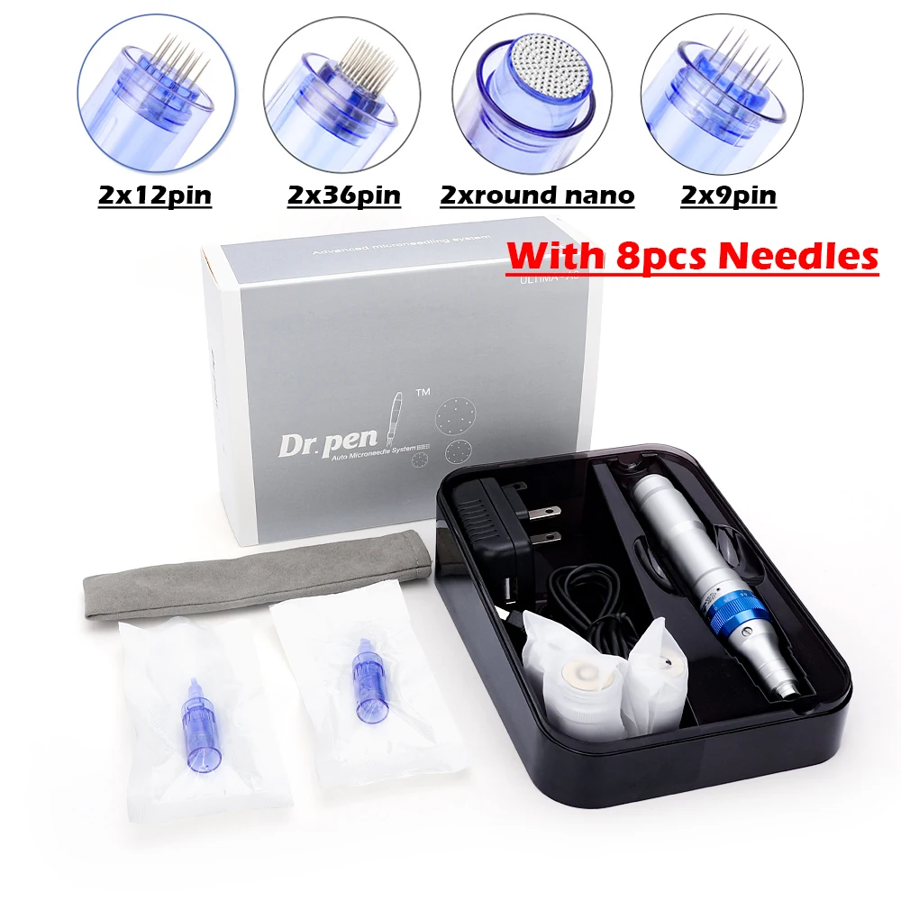 Dr Pen Ultima A6 Auto Micro Needle Wireless Derma Pen Electric Microneedling Pen Derma Stamp with 8pcs Needles Skin Care Tools