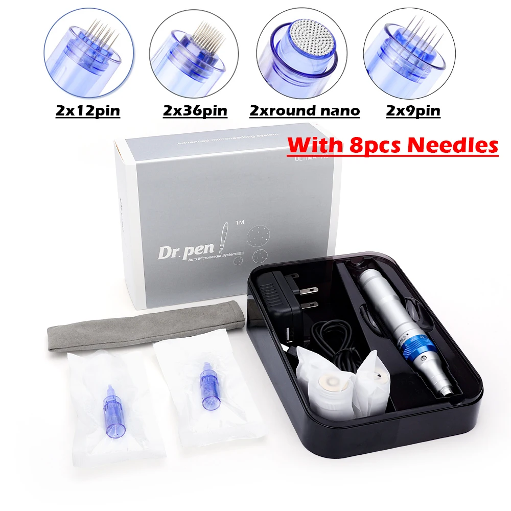 

Dr Pen Ultima A6 Auto Micro Needle Wireless Derma Pen Electric Microneedling Pen Derma Stamp with 8pcs Needles Skin Care Tools