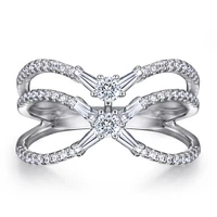 sterling silver criss cross rings with cubic zirconia engagement wedding ring for gift