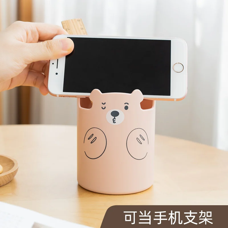 

Cute ins Japanese simple modern creative desktop storage box stationery student multi-functional pen bucket large capacity