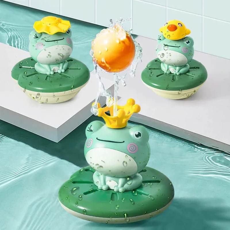 

Children Bath Toys Water Spray Floating Rotation Frog Sprinkler Shower Game For Bathroom Swimming Pool Baby Water Toys Xmas Gift
