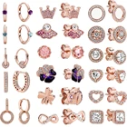 Женские серьги-гвоздики из серебра 925 пробы, с бриллиантами