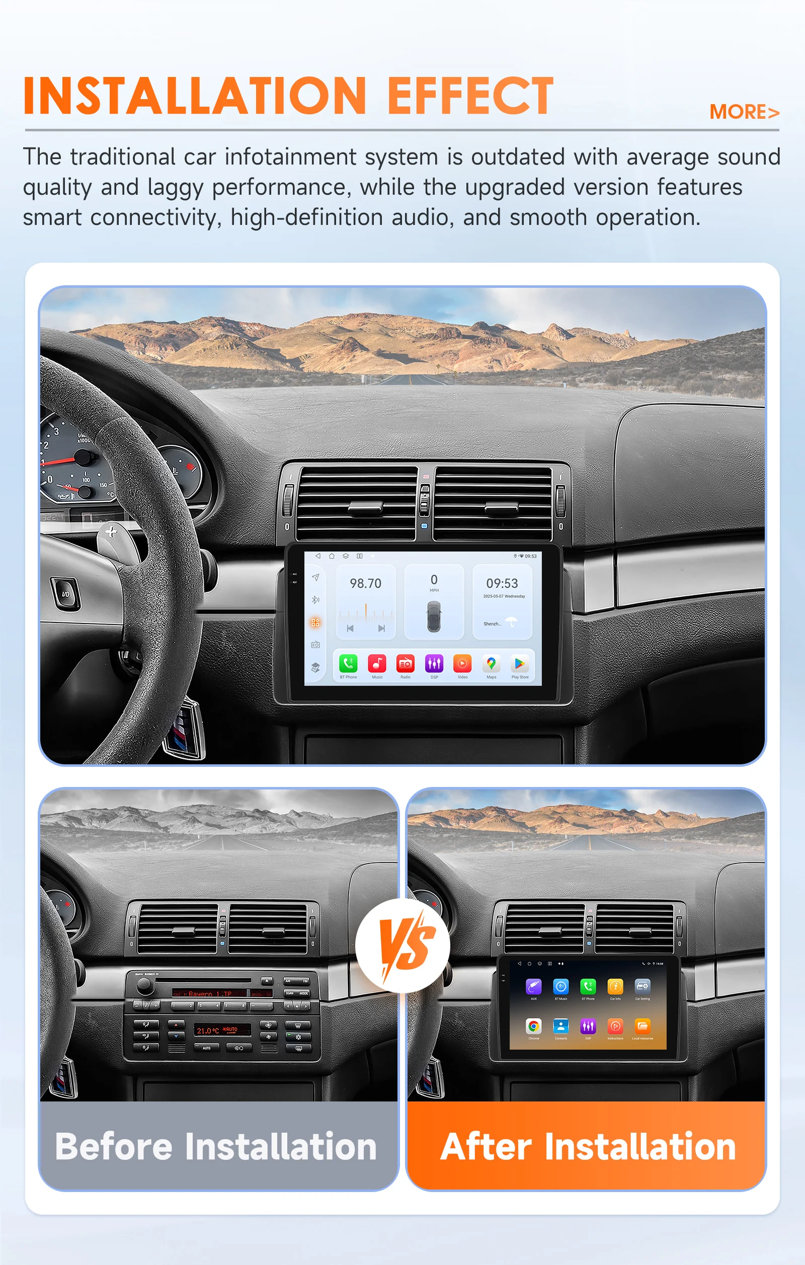 Фото Автомагнитола Hizpo AI Voice с Android Auto для BMW E46 M3 318/320/325/330/335, Rover 75, Carplay, мультимедиа, 4G, DSP, BT №5