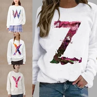 women sweatshirt tops letter print hoodie autumn o neck long sleeve sweatshirts pullover streetwears fashion comfortable hoodies