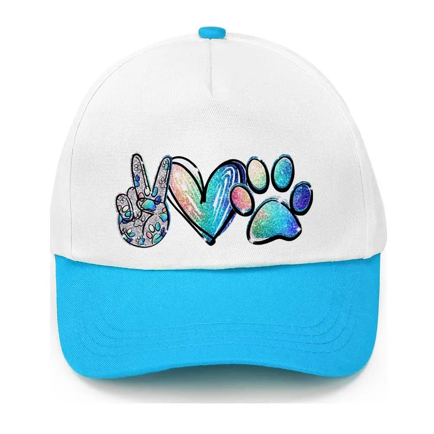

Cartoon Graphic Fashion Paw Cat Dog Love Print Made Hat Baseball Cap Adjustable Children Hat Boys Baby Girls Sun Hat Hip Hop Hat