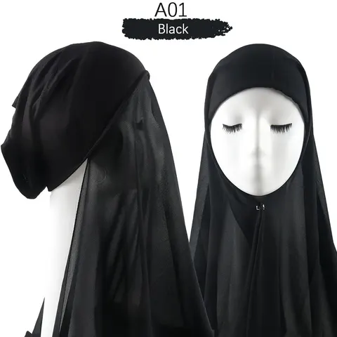 Женский мусульманский мгновенный шифоновый хиджаб с шапкой хиджабы с нательным шарфом шляпа шарф мусульманский головной платок тюрбан