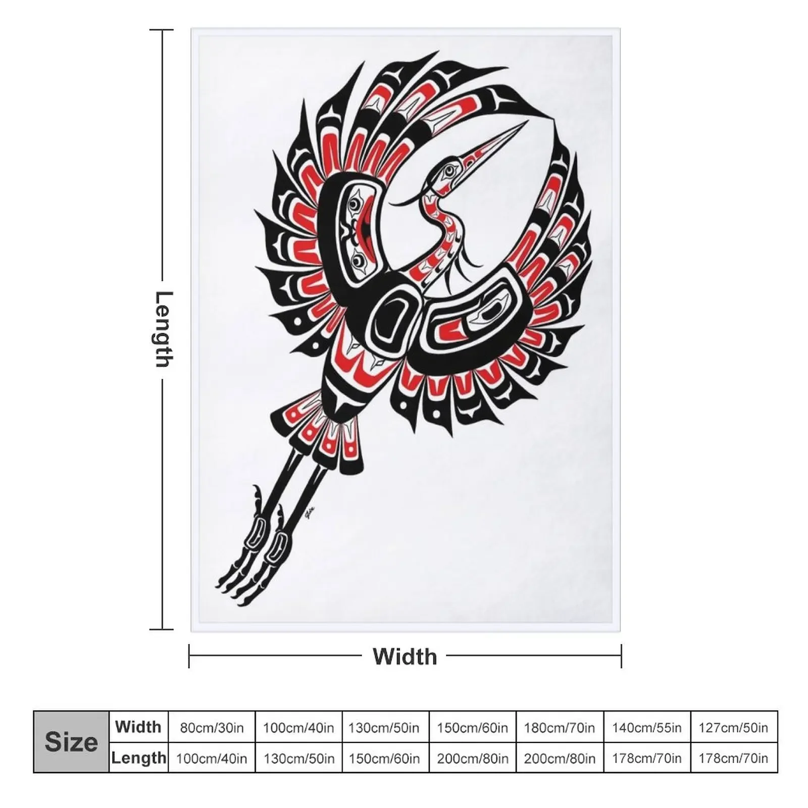 Стилизованное одеяло Heron In Flight стильное в стиле Tlingit дизайнерские мягкие одеяла