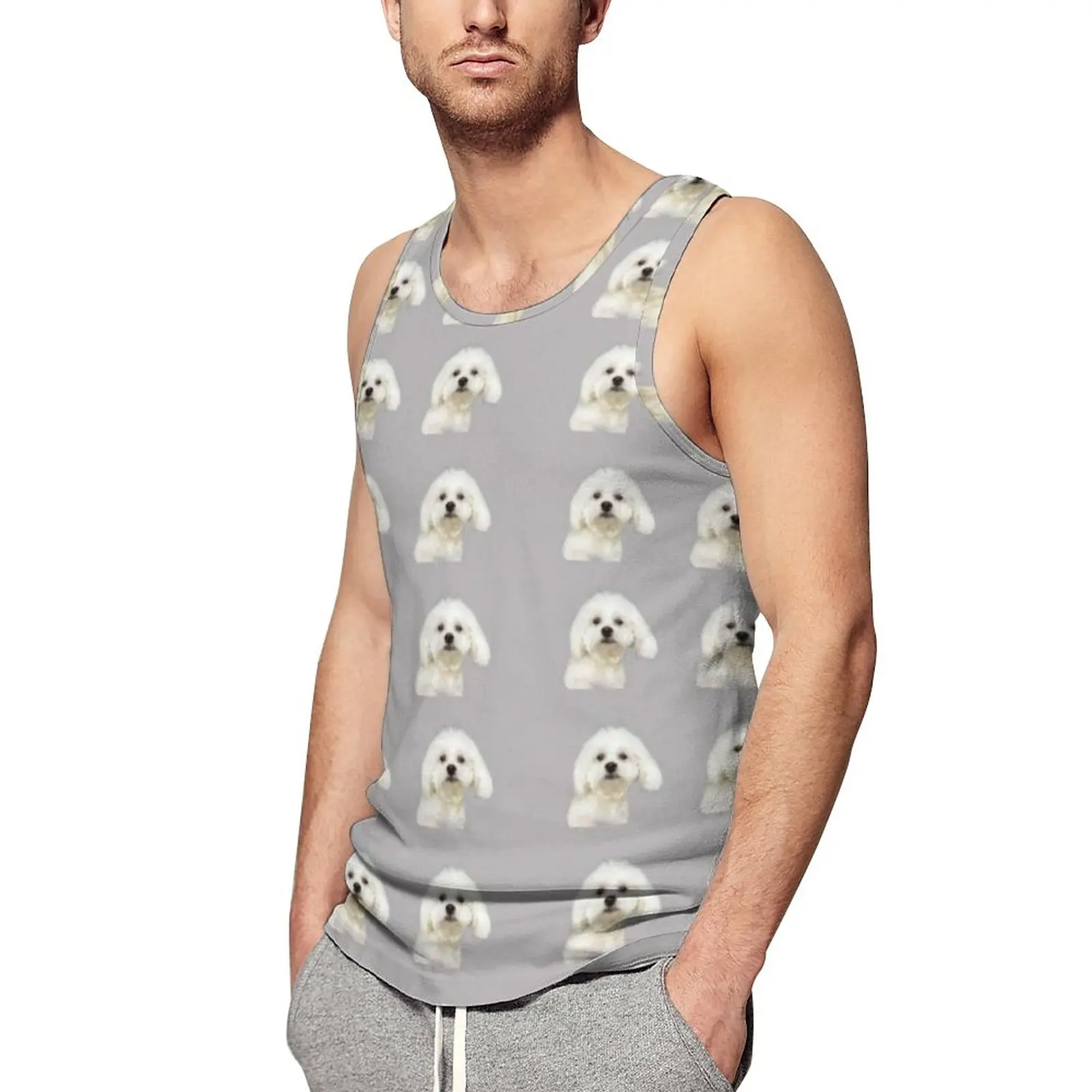 

Dog Daily Tank Top Maltese Pet Gym Tops Mens Design Streetwear Sleeveless Vests Plus Size 4XL 5XL