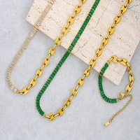 summer new style green gemstone bracelet extendable gold necklace gift for girlfriend