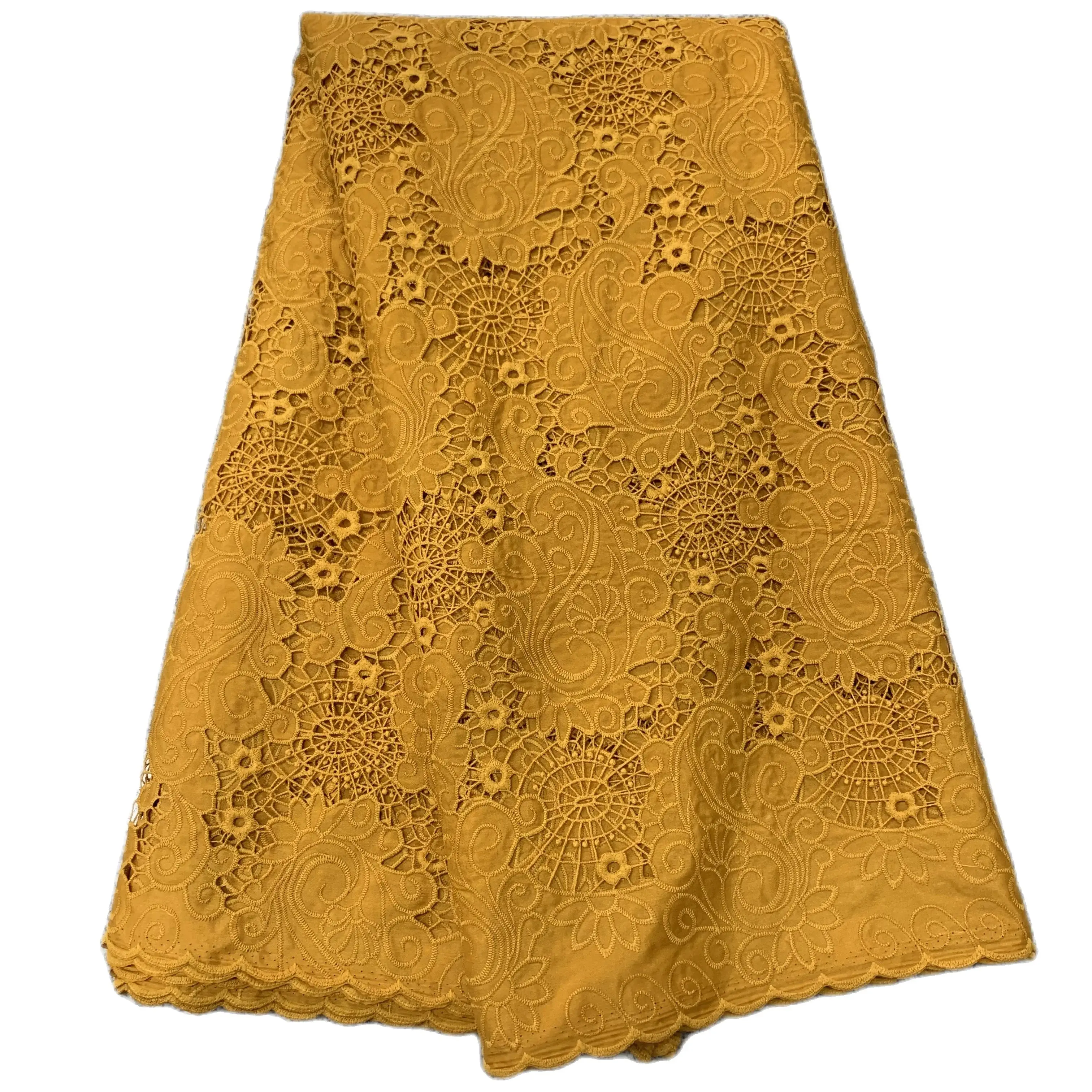 

French Guipure Chiffon Lace Fabric 2022 High Quality Lace African Laser cut Lace Fabric With Sequins For Wedding Women Dress