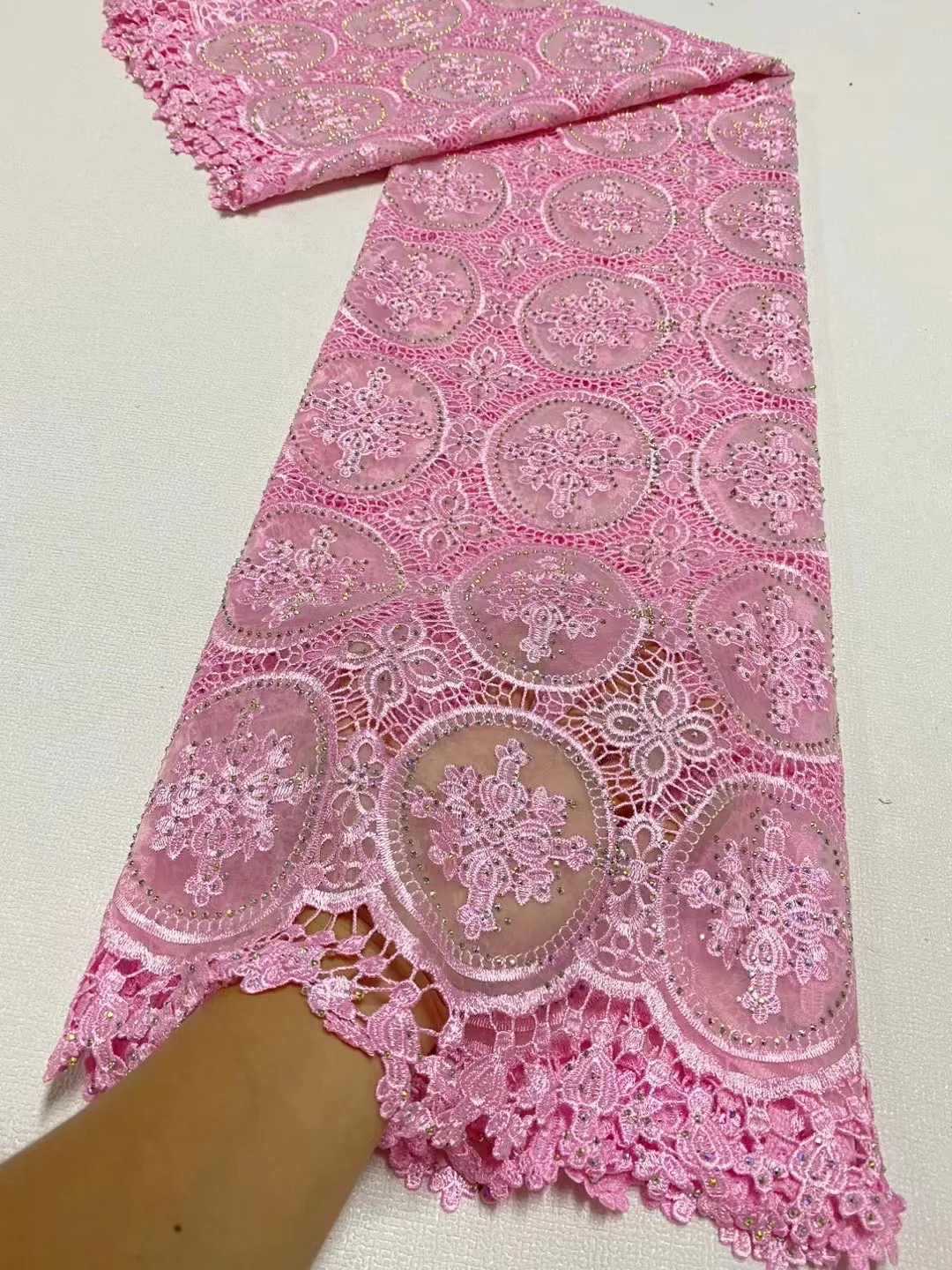 2024 Высококачественная африканская кружевная ткань швейцарская вуаль вышивка