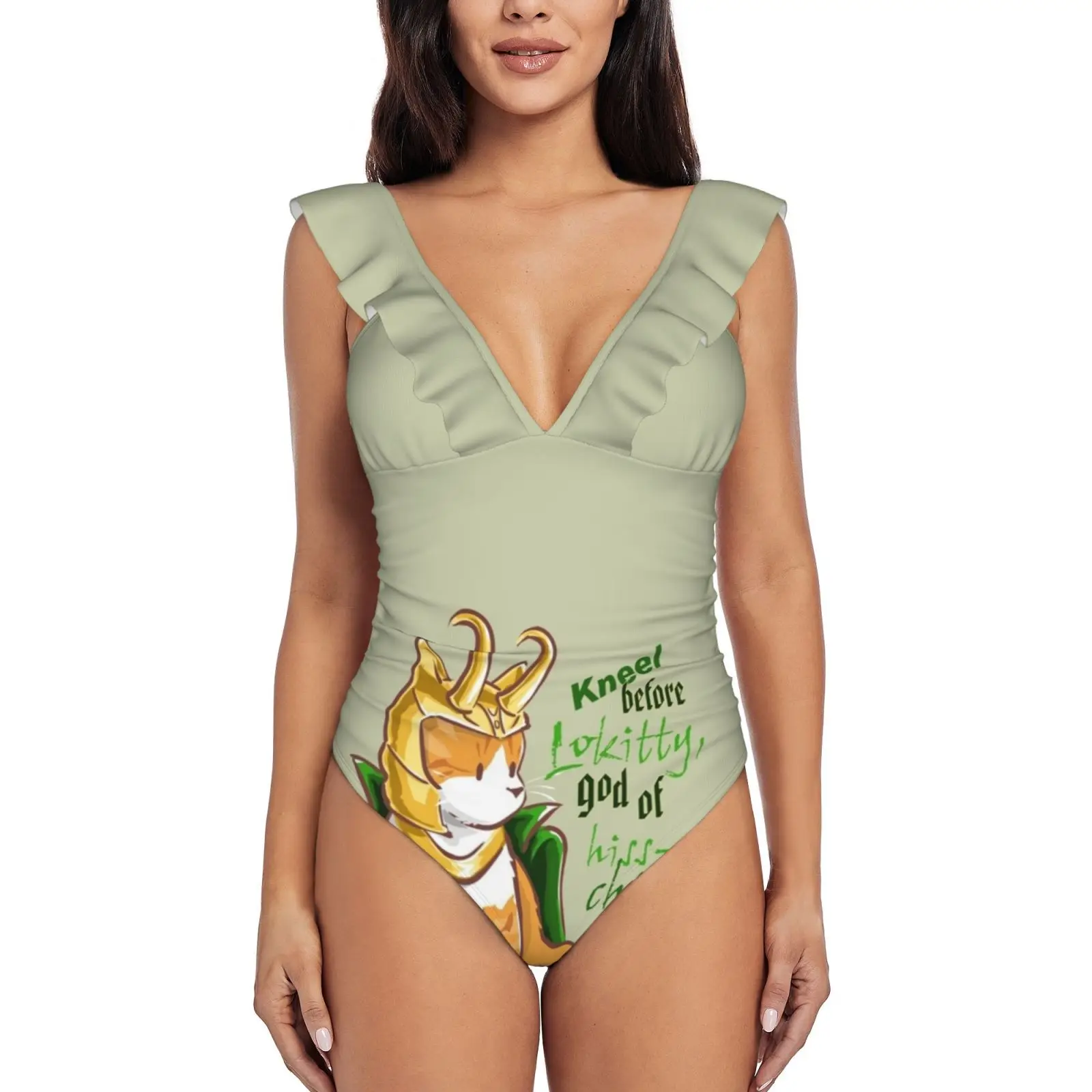 

Колени перед локитти! (Версия Chibi) купальник с рюшами, женский купальник, монокини, пляжная одежда, купальные костюмы Tty God Of Hisschief