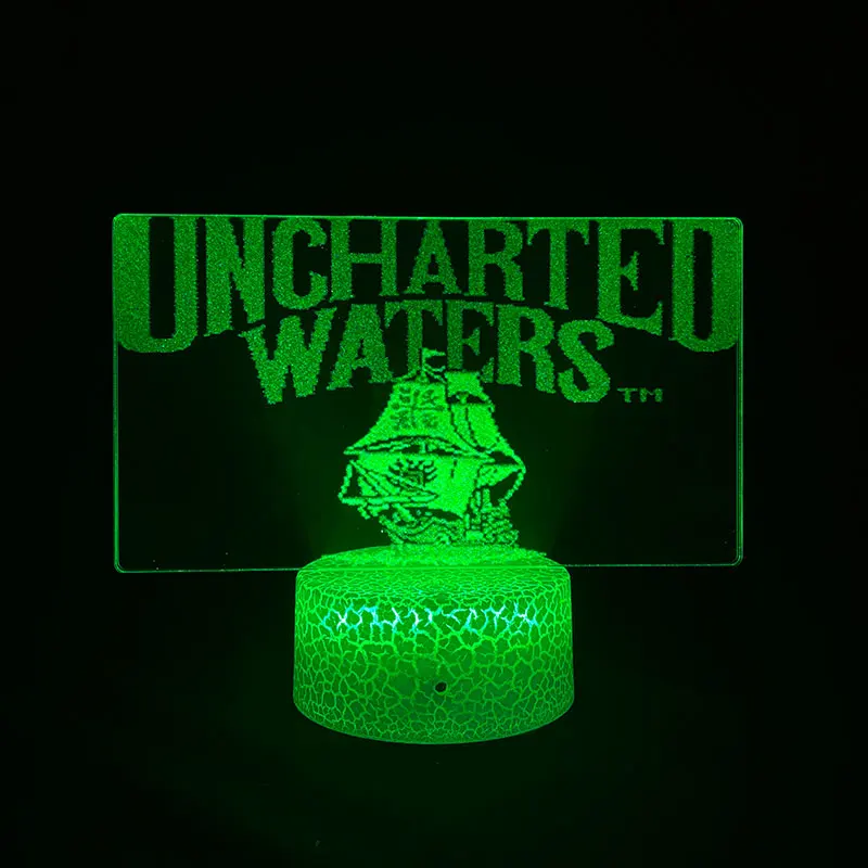 

Uncharted Waters Game LOGO Acrylic 3D Picture Lava Lamp Battery Touch USB Night Light RGB Bedroom Table Desk Decoration For Home