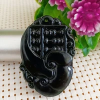 new natural black green jade abacus pendant necklace china hand carving jewelry fashion amulet natural stone men women gifts