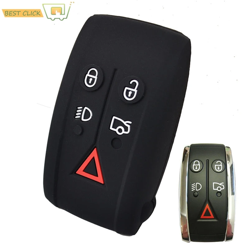 

Силиконовый чехол для ключа с дистанционным управлением для Jaguar XF XK XKR XK8 XJ8 X-Type S-Type Keyless Holder 5-кнопочный автомобильный защитный цепь