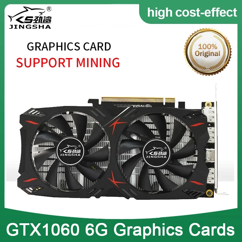 

Graphics Card GTX 1060 6GB 192Bit GDDR5 GPU Video Card PCI-E 3.0 For NVIDIA Gefore Games Stronger than GTX 1050Ti Support Mining