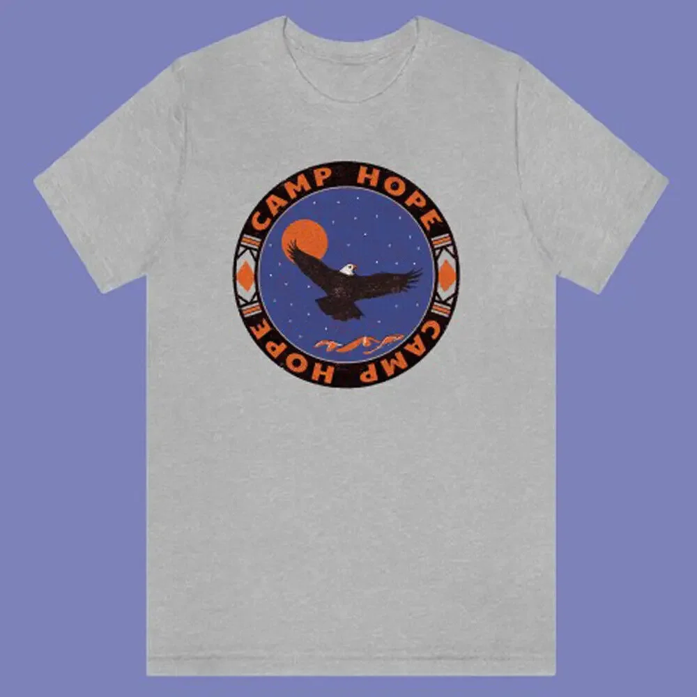 Летняя мужская серая футболка с принтом лагеря надеюсь Размеры S 3XL