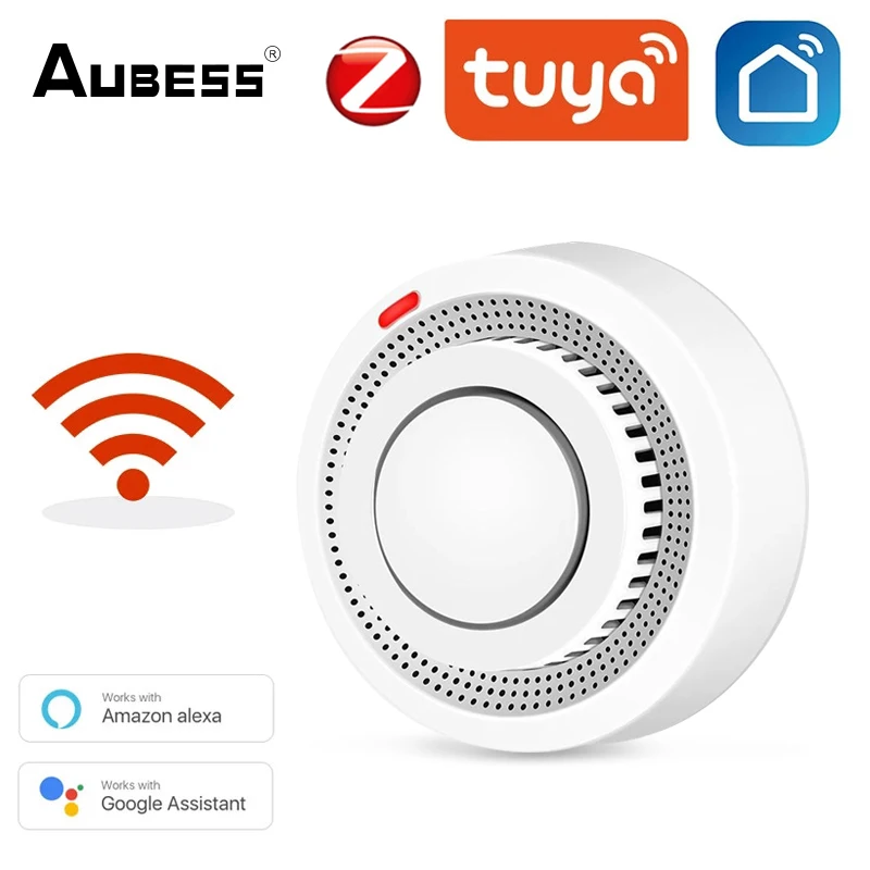 

Датчик дыма Zigbee Tuya, умный детектор дыма с Wi-Fi, 80 дБ
