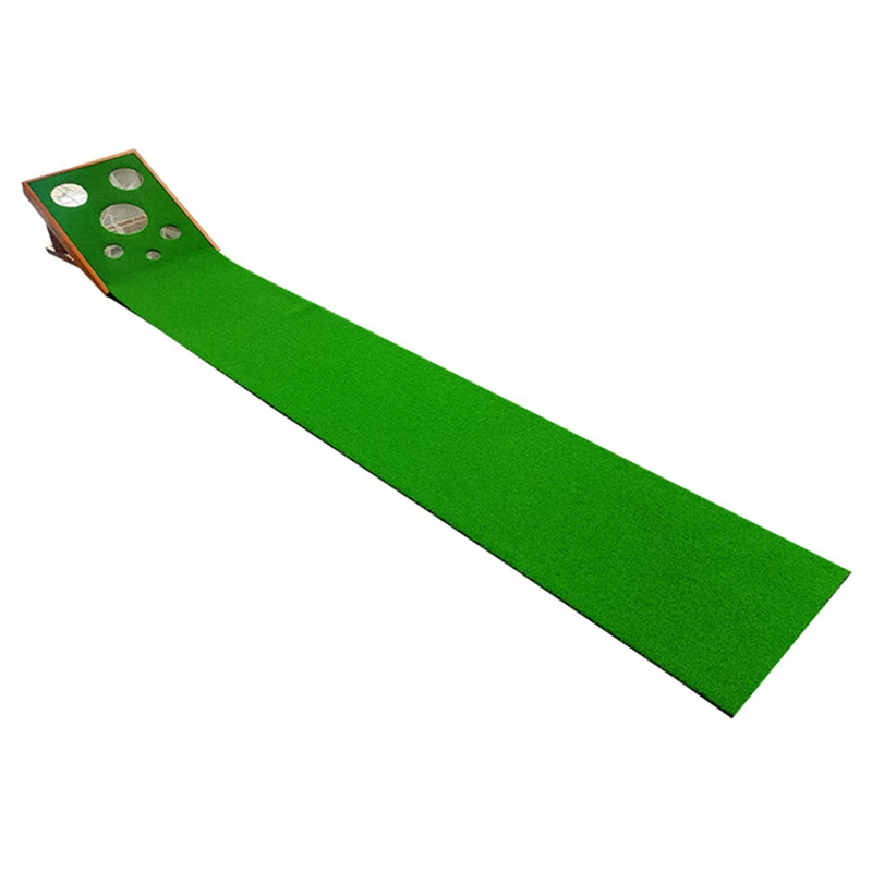Portable Solid Wood Golf Putter Trainer Mat Adjustable Slope Golf Chipping Practice Putting Green Golf Training Aids