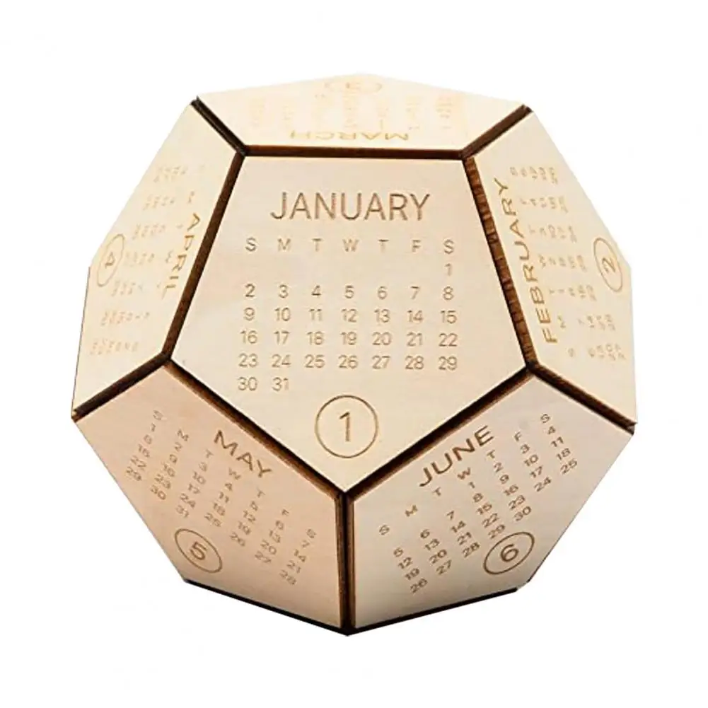 Забавный креативный календарь в форме футбольного мяча, календарь ручной работы из дерева для дома