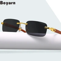 boyarn 2022 new imitation wood legs square small sun glasses fashion rectangle sunglasses shades uv400 eyewear gafas de sol