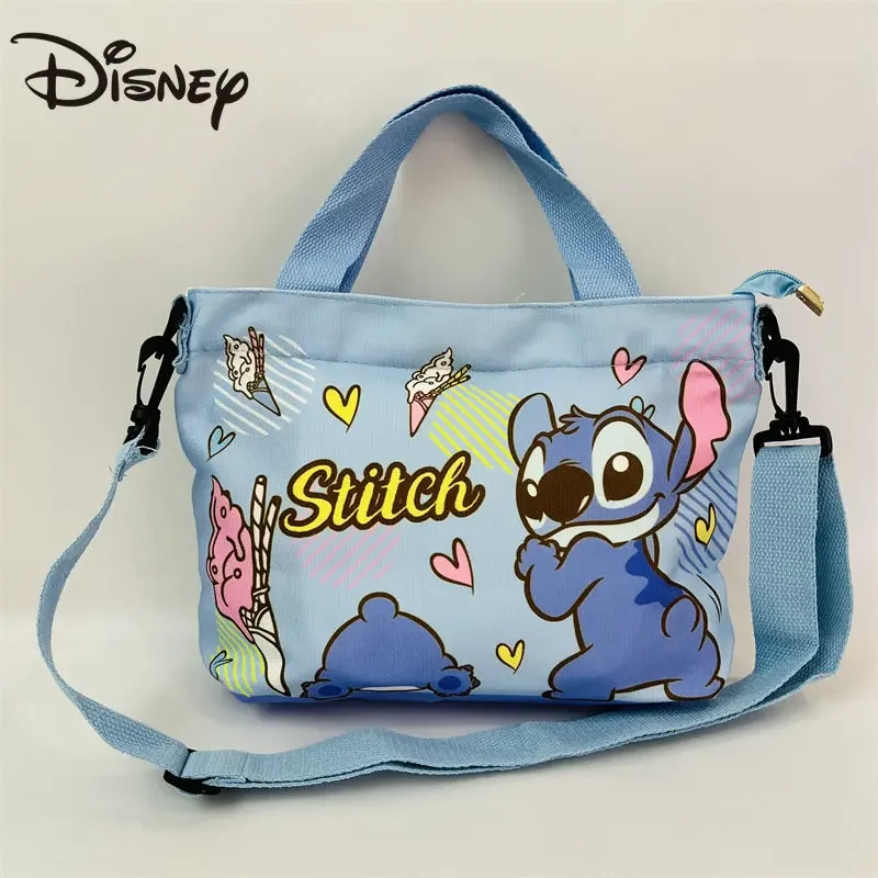 

Disney Stitch Canvas Single-Layer Diagonal Backpack One-Shoulder Handle Bag with Detachable Shoulder Strap Purses and Handbags