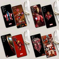 marvel spiderman iron man phone case for samsung a01 a02 a03s a11 a12 a21s a32 a41 a72 a52s 5g a91 a91s case soft silicone