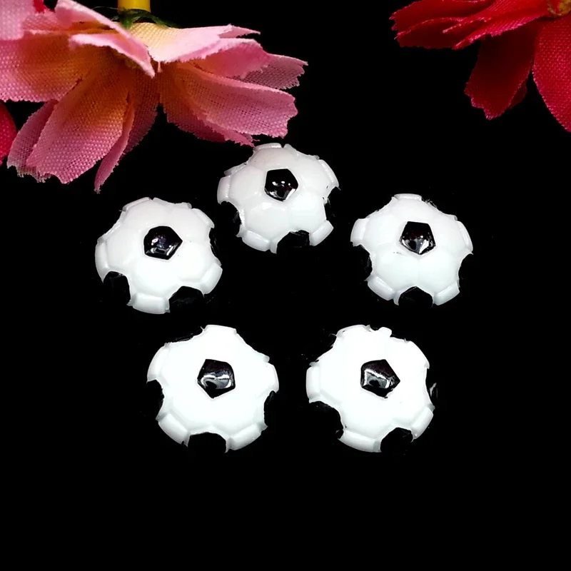 100 шт./лот 15 мм футбольный мяч из смолы с плоским основанием кабошон спортивный