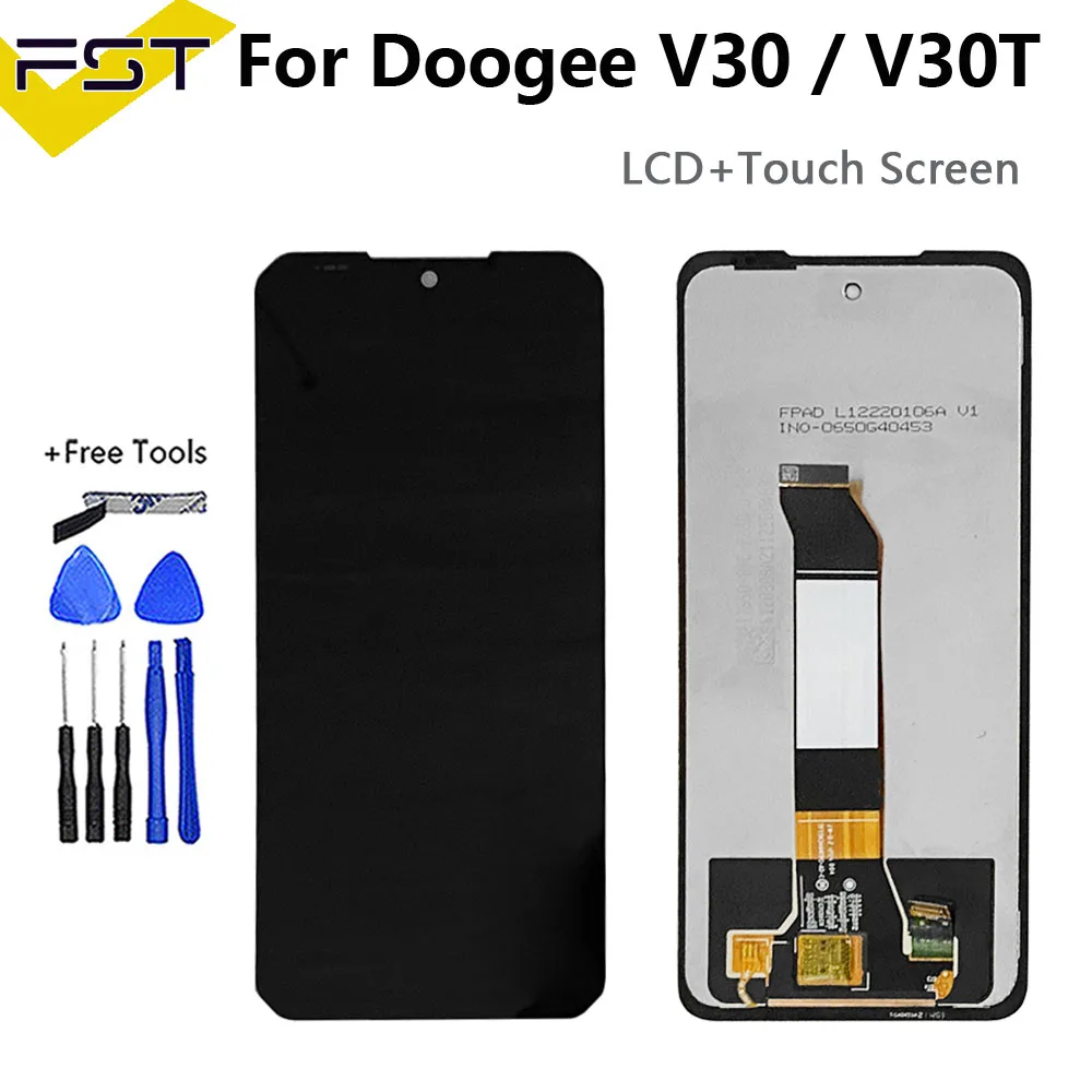 Оригинальный ЖК-дисплей 6,58 дюйма Для DOOGEE V30 + сенсорный экран в сборе, замена протестирована хорошо для Doogee V30T, запчасти для ремонта ЖК-дисплея