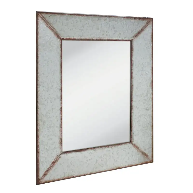 

Rectangular Galvanized Metal Frame Wall Mounted Mirror