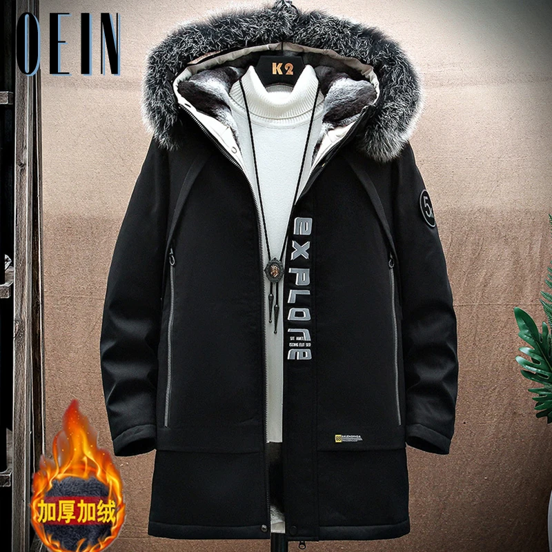 Winter Thick Warm Long Parka Men Hooded Men Fur Linner Fleece Jacket Coat Military Cargo Jackets Mens Windproof Velvet Warm Coat