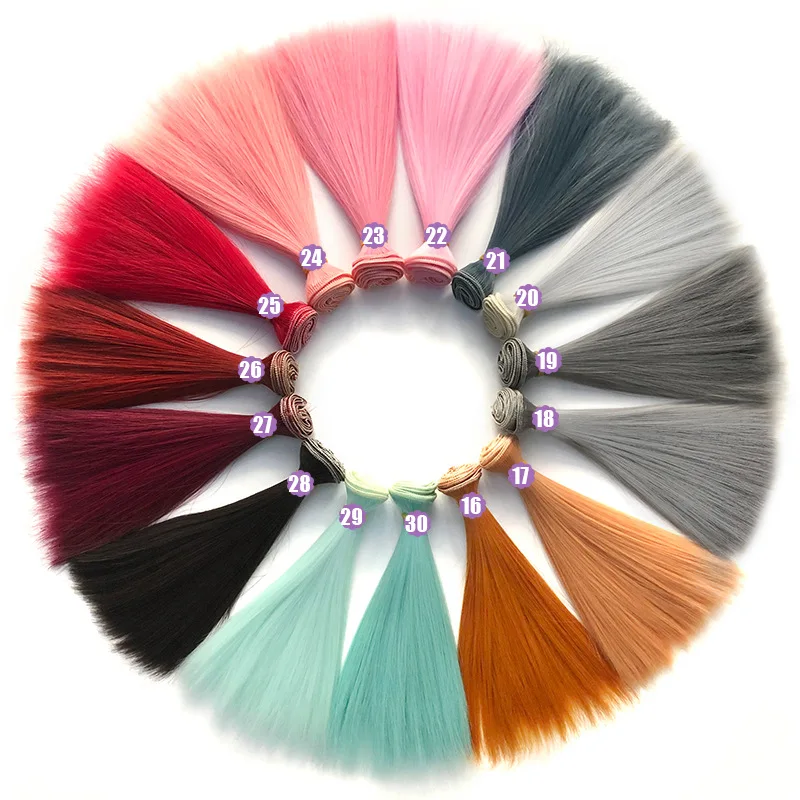 

5Pcs Doll Bjd High Temperature Fiber Hair For Dolls 15 *100cm Black Pink White Color Long Straight Dolls Wig For 1/3 1/4 BJD DIY