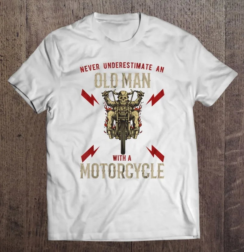 

Футболка Мужская/женская с надписью «Never Underestimate An Old With A мотоциклетные забавные»