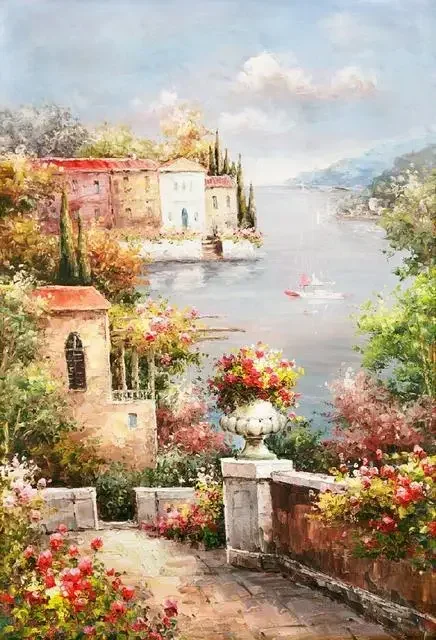 Affiches and imprimés de покраска на масле холсте paysage te горизонтальная живопись décoration salon