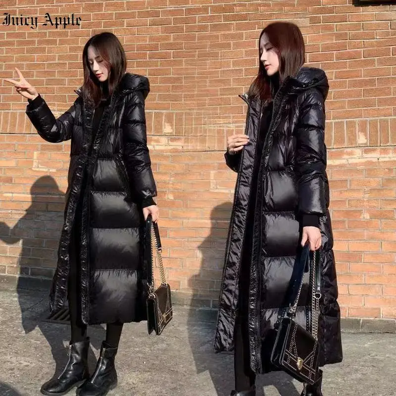 Winter Jackets 2022 Woman New Fashion Parkas Zipper Hooded Warm Coat Slim Jacket Female Clothing Casual Long Outwear Office Lady