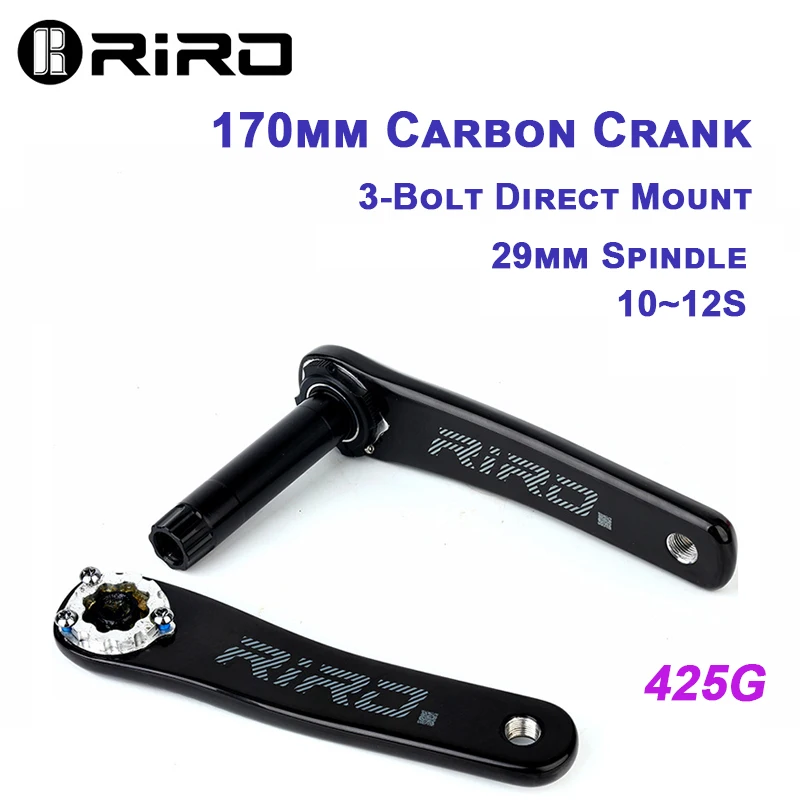 Фото Карбоновый шатун RIRO Red Hawk MTB |   170 мм |   DUB29 |   3 болта для прямого крепления 32~38T |   Крэнк 425G |   Корона 70G |   BB 85G |   10~12S №2