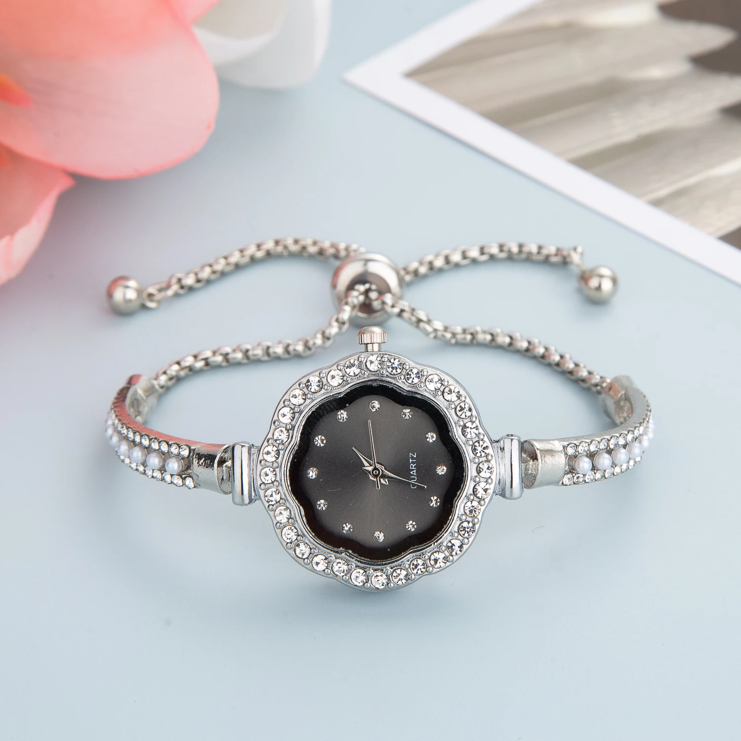 Luxury Watch Dresses for Woman 2023 Fashion Quartz Wristwatches Diamond Stainless Steel Watches for Womans Free Shiping