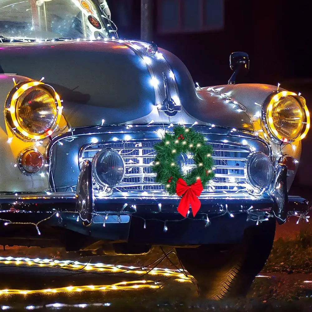 

Легкая в использовании изящная Рождественская искусственная зеленая гирлянда для автомобиля, искусственная гирлянда светильник кой для г...