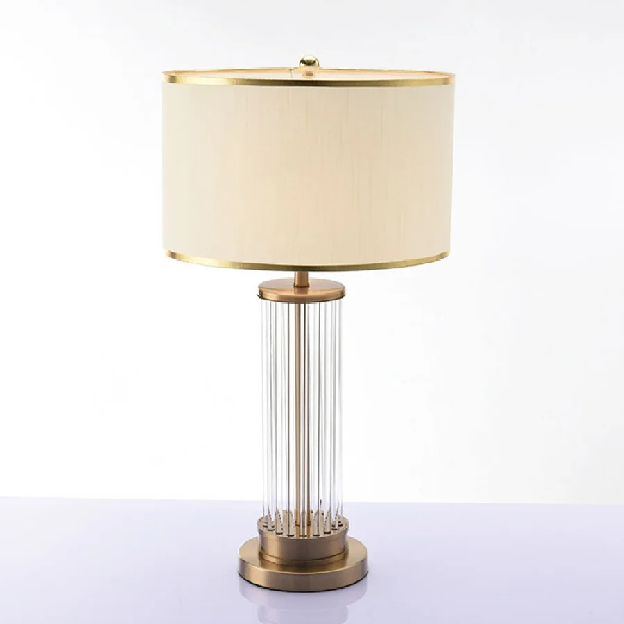 

LukLoy LED Crystal Modern Table Lamps for Living Room Bedroom Bedside Modern Classic Nightstand Lamps with Fabric Lamp Shade