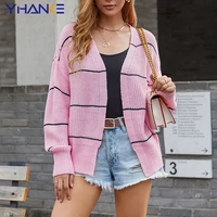 new trending sweater coat fashion short striped cardigan european and american womens knitted sweater cardigan cardigan mujer
