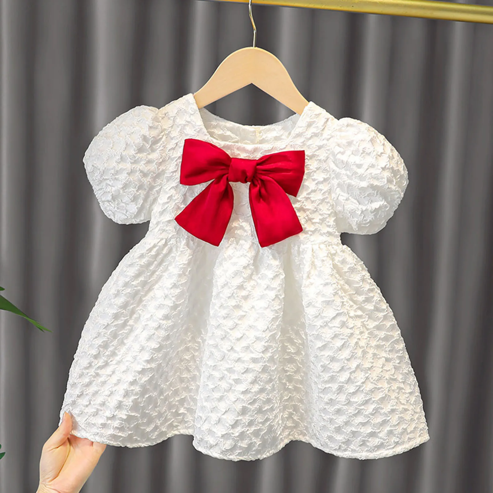 

Летнее Новое Детское платье для маленьких девочек, платье принцессы с коротким рукавом и рюшами, праздвечерние чная одежда, пляжное платье, ...