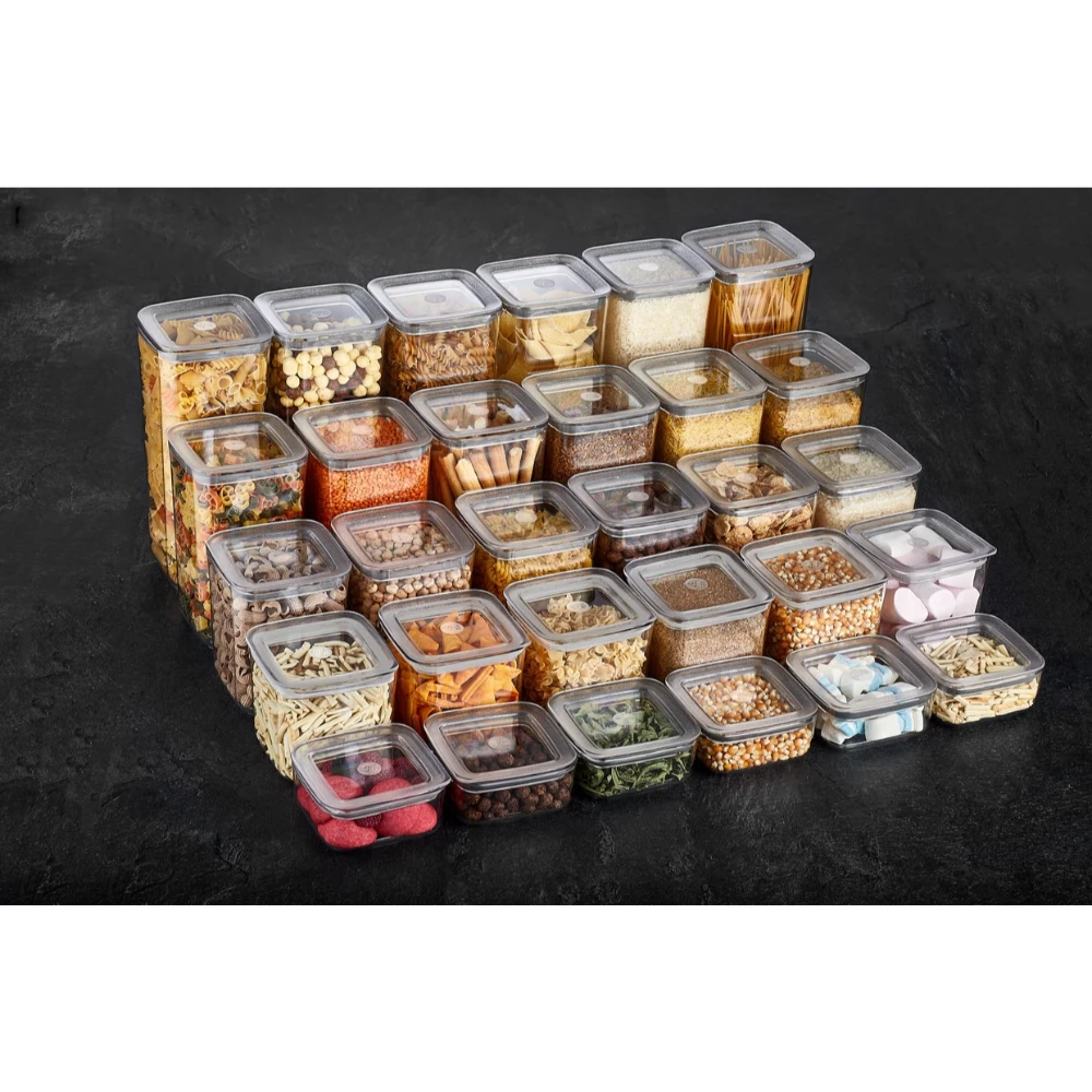 

3/6/9/12Pcs Kitchen Food Storage Box Container Set Organizer Square Vacuum Lid Airtight Jars Pantry Noodle Legume Cereals Pasta