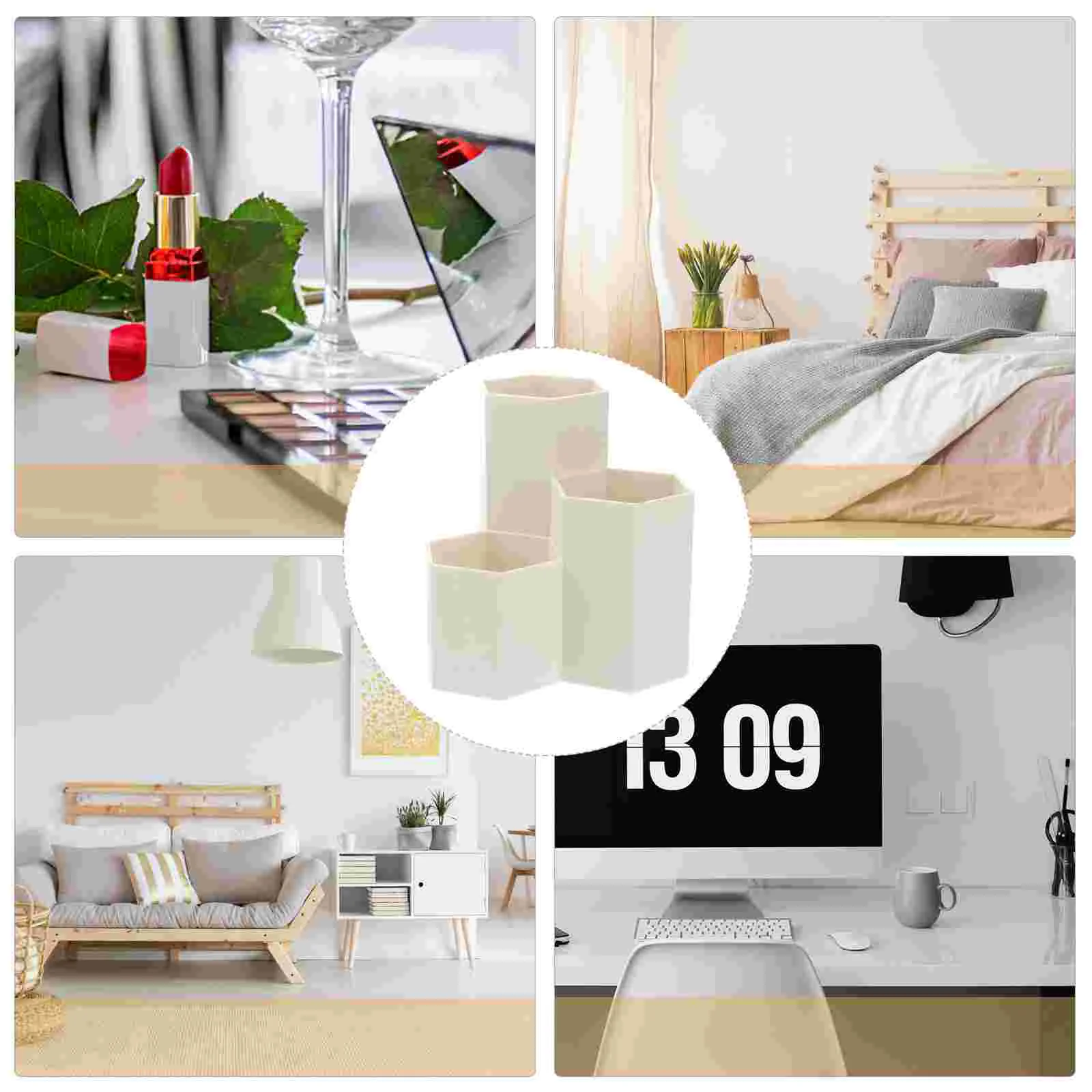 Креативный шестиугольный держатель для ручек контейнер-органайзер пластиковый