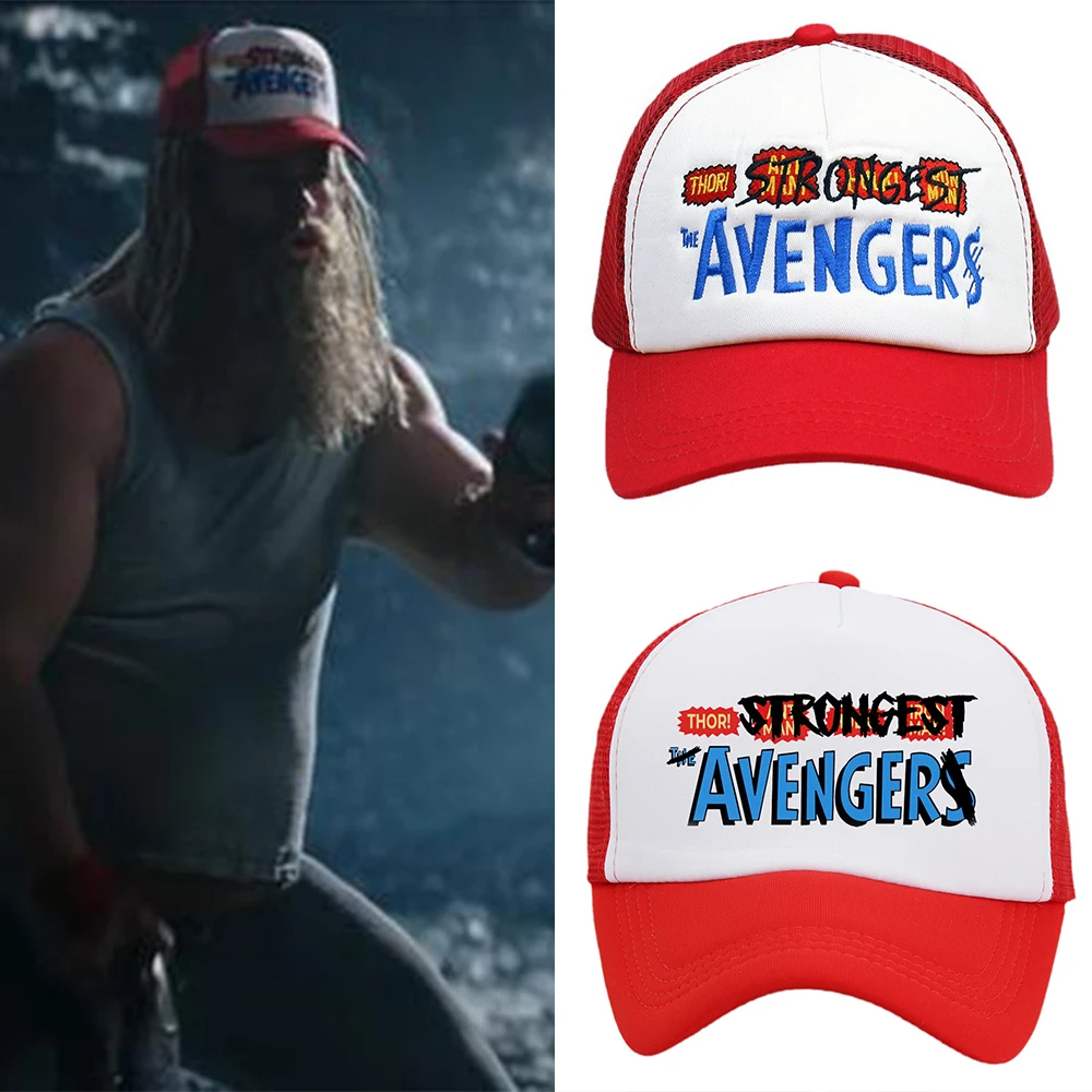 Superhero Baseball Cap Thor Love and Thunder Retro Embroidery Mesh Hat Unisex Hats Movie Cosplay Accessories Prop Children Gift
