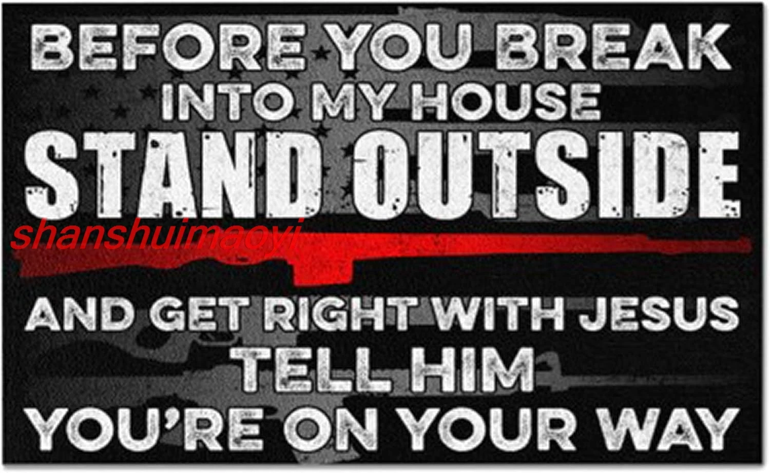 Graman Before You Break Into My House Стенд Outside and Get Right Забавная металлическая жестяная вывеска