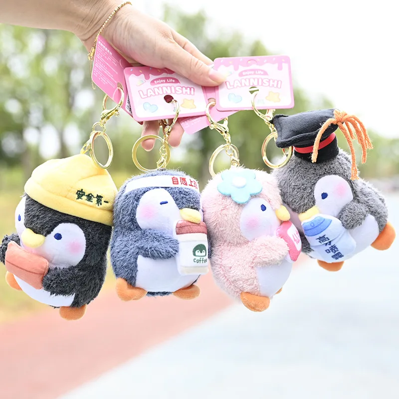 

Cartoon Kawaii Struggling Little Penguin Plush Doll Keychain Pendant Creative Cute Little Penguin Schoolbag Pendant Girl Gifts