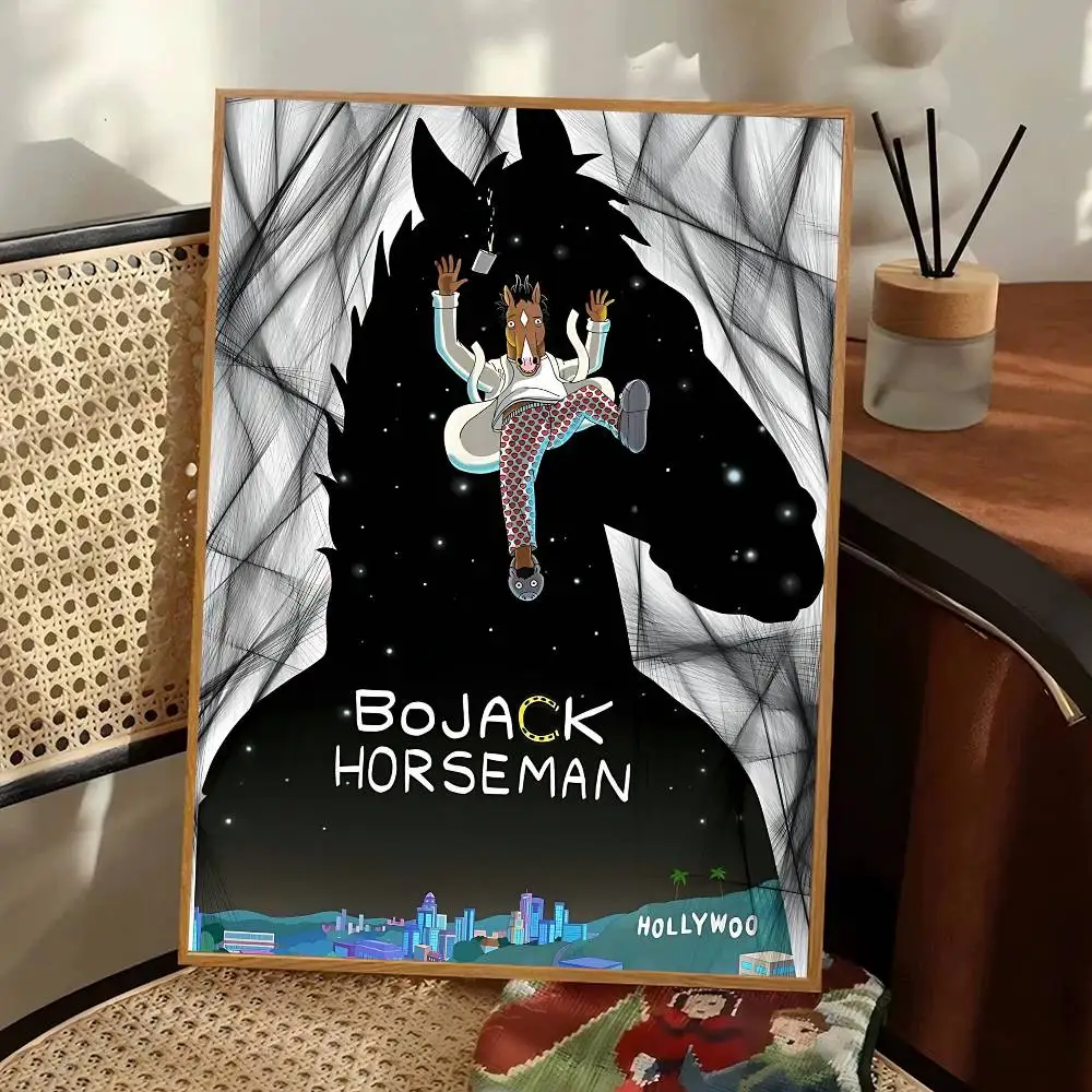 Фото Забавные винтажные постеры B-BoJack Horsemans, принты на белой бумаге, постеры, художественные работы, декор для комнаты в стиле кавайи №5