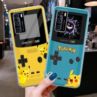 gameboy pokemon pikachu clear silicone phone case for huawei p30 p40 p20 lite p50 pro p smart z 2019 soft tpu back cover